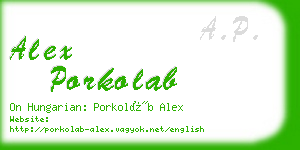 alex porkolab business card